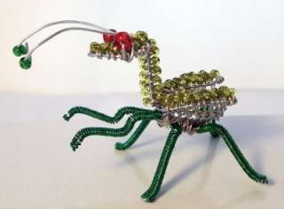 Praying Mantis Wire & Glass Bead Mini Figurine Beadworx  
