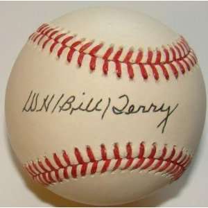  W H Bill Terry SIGNED AUTOGRAPHED NL Baseball JSA NM 