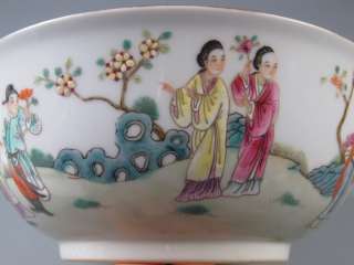 FINE CHINESE BEAUTIFUL FAMILLE ROSE PORCELAIN PEOPLE BOWL  