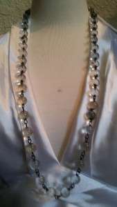 VINTAGE ART DECO POOLS OF LIGHT QUARTZ CRYSTAL NECKLACE UNDRILLED 