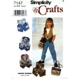   7147 Sewing Pattern Girls Vest & Bag Size 3   6: Arts, Crafts & Sewing