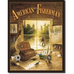 American Fisherman Fly Fishing Retro Vintage Tin Sign  