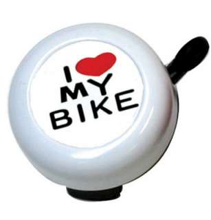   BICYCLE BIKE BELLS & HORNS I Love My Bike Bell I LOVE MY BIKE WHT