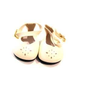   Girl Doll Clothes Bitty Baby Cream Ankle strap shoes: Toys & Games