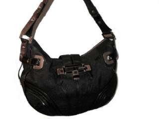   MARCIANO SIGNATURE BLACK BELMONTE Hobo Jacquard Handbag Coal vy28640