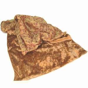  Rust paisley scarf  gold velvet reverse: Home & Kitchen