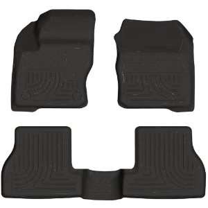   Molded Front and Second Seat Floor Liner Set for Ford Focus (Black