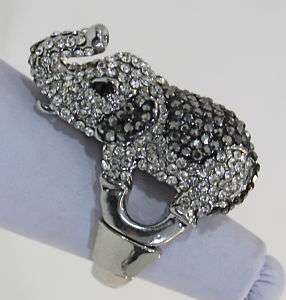 eli k 3D SILVER PLATE/CRYSTALS ELEPHANT RING STRETCH  