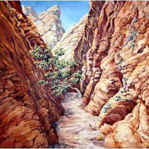   Oil Painting BLACK CORRDIOR Red Rock Landscape 