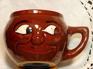 Rare Vintage McCoy Folk Art Face Mug Art Pottery Made in USA  