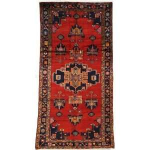   Red Persian Hand Knotted Wool Shiraz Runner Rug: Furniture & Decor