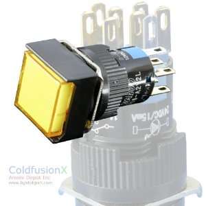   Yellow SPDT Push Button (momentary) Switch w/ LED: Home Improvement