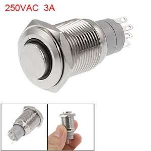   250VAC 3A Whtie LED Momentary Metal Push Button Switch: Automotive