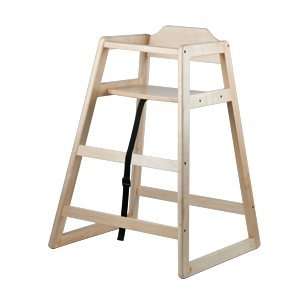  Stacking Restaurant Wood High Chair with Natural Finish 