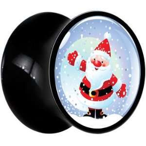  14mm Black Acrylic Snow Globe Santa Klaus Saddle Plug 
