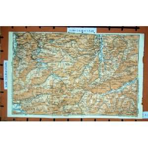   MAP 1927 TYROL ALPS MOUNTAINS BLUDENZ BREGENZER