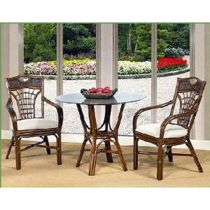  St. Barts Cafe Set in Urban Mahogany   3 Pieces (2 Arm 