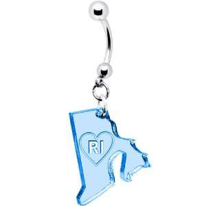  Light Blue State of Rhode Island Belly Ring: Jewelry
