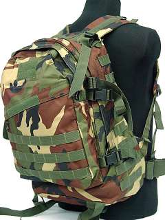 US SWAT 3 Day Molle Assault Backpack Bag Camo Woodland  