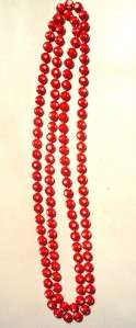 Vintage RED and WHITE POLKA DOT BEADED NECKLACE  