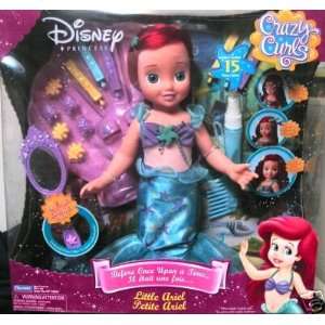  Disney Princess Little Ariel Crazy Curls Doll 15 Piece Set 