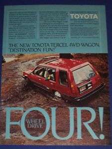 1983 TOYOTA TERCEL 4WD WAGONDESTINATION FUN AD ART  