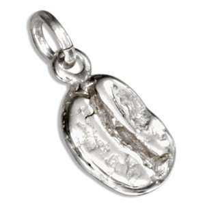  Sterling Silver 3D Coffee Bean Charm: Jewelry