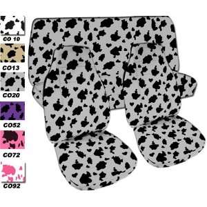  Complete set of silver and black COW seat covers, steering wheel 