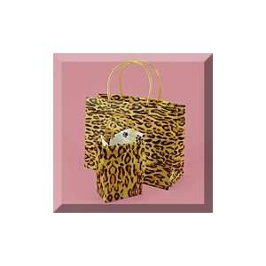   10 Yellow Leopard Plastic Hdl Bag
