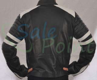 Fight Club Black & White Brad Pitt Faux Leather Jacket  