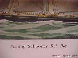 Meriden Collotype Fishing Schooner ROB ROY Russell 1900  