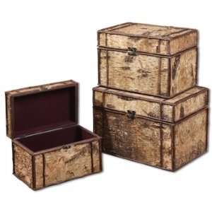  Set of 3 Birch Bark Boxes