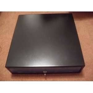  Black Steel Cash Drawer with Dual Front Slots Five Coin 