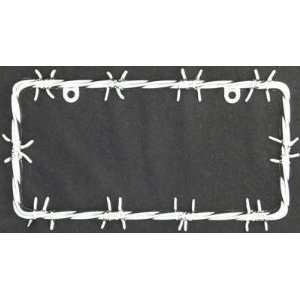  Barbed Wire Chrome License Plate Tag Frame Automotive