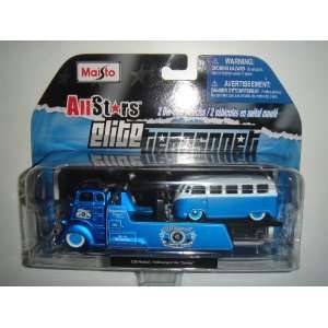   COE Flatbed Blue With Volkswagen Van Samba White/Blue: Toys & Games