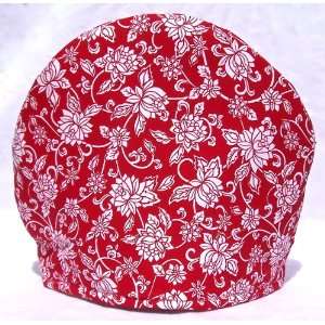 Handmade Red and White Fabric Tea Cozy Lined and Padded Cosy:  