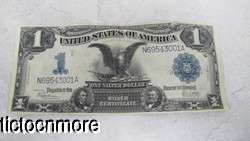 US 1899 $1 DOLLAR BLACK EAGLE SILVER CERTIFICATE BLUE SEAL LARGE NOTE 