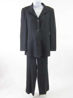 DKNY Black Navy Pinstripe Blazer Jacket Pants Suit 6 4  