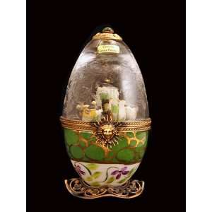 Egg with Green Sunflower Tea Set French Limoges Box: Home 