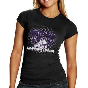   Frogs (TCU) Ladies Black Mascot Matrix T shirt