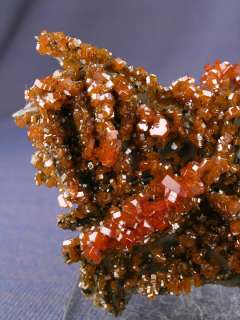 GRACEFUL SHINY RED VANADINITE CRYSTALS ON BARITE, MIBLADEN. MOROCCO 