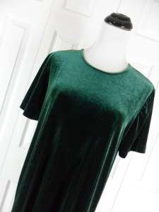 Talbots Size S Small Long Dark Green Velvet Dress  