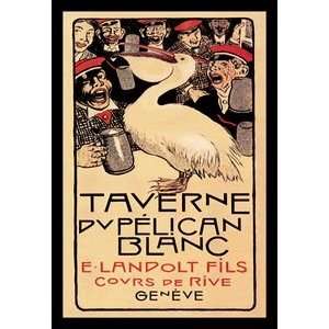  Taverne du Pelican Blanc   12x18 Framed Print in Black 