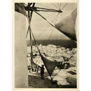  1937 Houses Mykonos Greek Island Greece Photogravure 