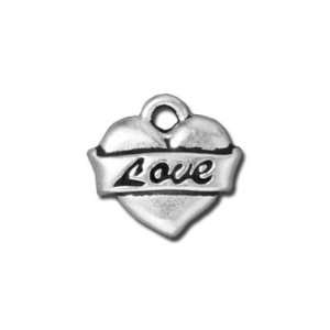  14mm Antique Silver Love Heart Charm by TierraCast: Arts 