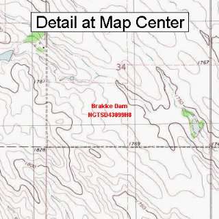  USGS Topographic Quadrangle Map   Brakke Dam, South Dakota 