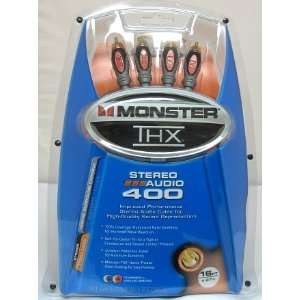 Monster Cable 400 Stereo RCA Audio Cables 16 Ft 