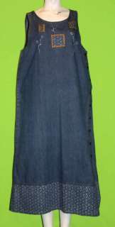 Erika & Co sz Large Womens Blue Jeans Denim Dress SB32  