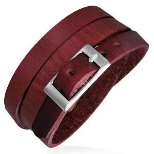   Leather Triple Wrap Belt Buckle Bracelet Mission Jewellery Jewelry
