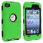 FOR IPOD TOUCH 4 4G 4TH GEN PROTECTOR+DELU​XE GREEN HARD/SILICONE 